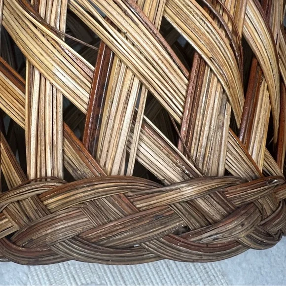 VTG Wicker Basket Planter Braided Woven Cachepot MCM Boho Cottage Set of 3 - Picture 12 of 17